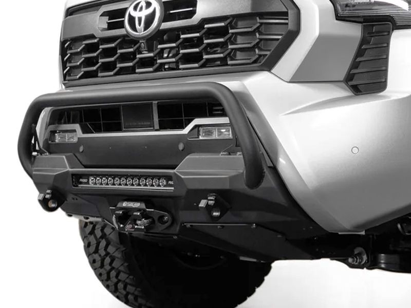 Addictive Desert Designs Stealth Center Mount Winch Front Bumper with Top Hoop