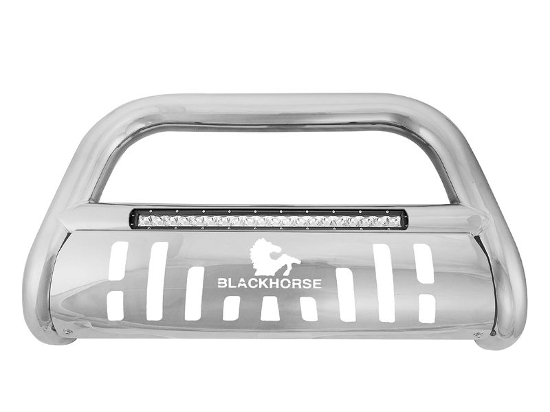 Black Horse Beacon Stainless Bull Bar